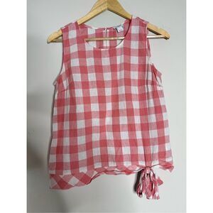 J. Crew Pink and White Checkered Blouse